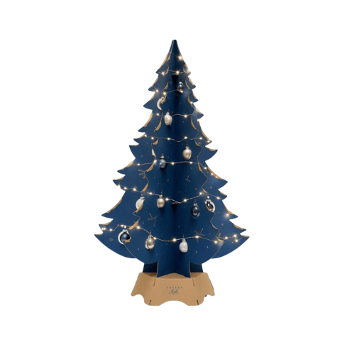 Sapin en carton (Impression verte, pied écru)