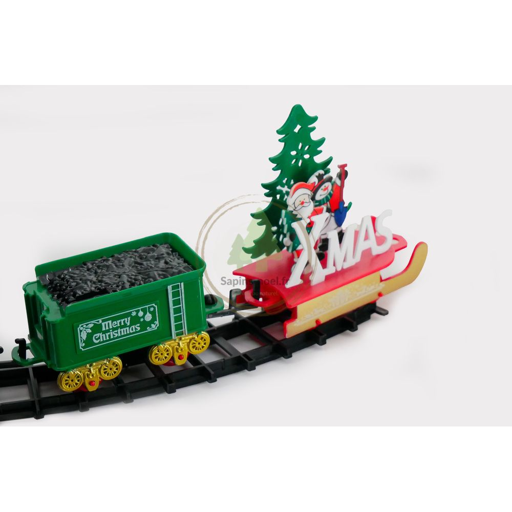Train de Noël électrique pour décoration pied de sapin - 23 pièces